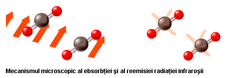 Text Box:                     Mecanismul microscopic al ebsorbţiei şi al reemisiei radiaţiei infraroşii
